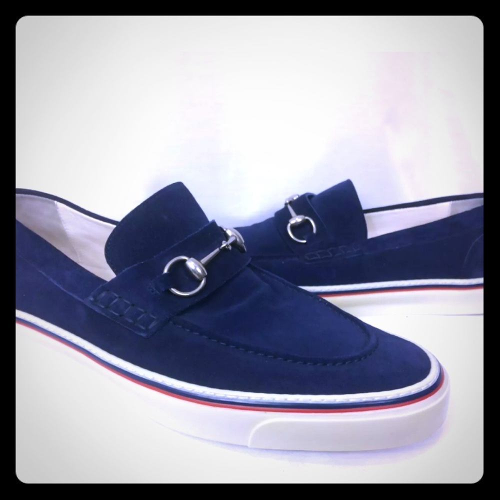 Men’s Gucci Shoes Blue suede horsebit size 11